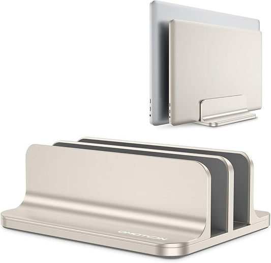OMOTON [Updated Dock Version Vertical Laptop Stand, Double Desktop Stand Holder by OMOTON