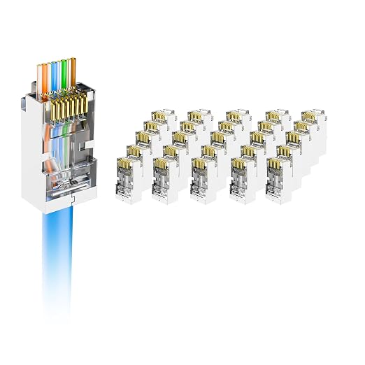 VCE 25-Pack UL Listed Cat6 RJ45 Pass Through Connector, 10Gbps Shielded by VCE