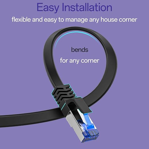 Cat8 Flat Ethernet Cable 25 FT Indoor & Outdoor, Invisable Ultra-Thin Ethernet - Image 5