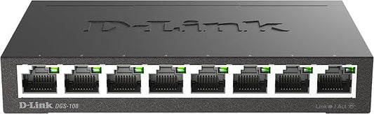 D-Link DGS-108, 8 Port Gigabit Ethernet Switch Unmanaged, Network Splitter by D-Link