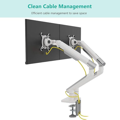 WALI Dual Monitor Stand White Monitor Arms - Image 8