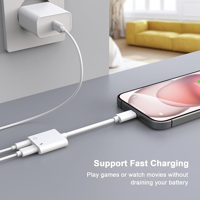 2Pack iPhone 16 15 Headphone Adapter, 2 in 1 USB C to 3.5mm Aux Audio Dongle - Image 5