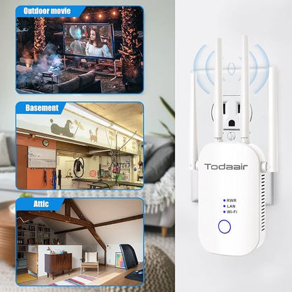 1200Mbps WiFi Range Extender Signal Booster, Covers up to 3500Sq. ft and 35 - Image 4