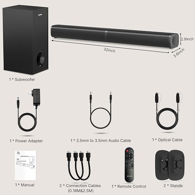 Wohome 2 in 1 Detachable Sound bar - Image 6