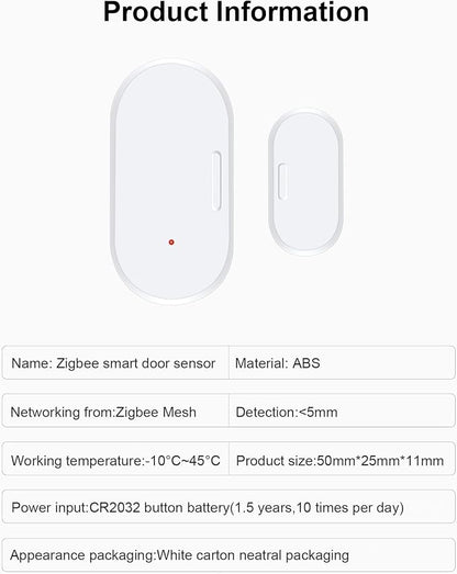 Haozee Door and Window Sensor, Requires Zigbee Hub, Zigbee Connection, Wireless - Image 8