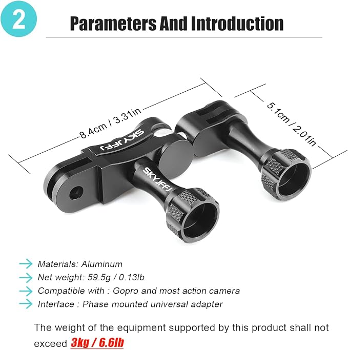 Aluminum Ball gopro Handlebar Mount, 360 Rotation and Lock Any Direction - Image 3