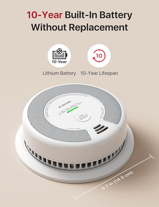 X-Sense 6-Pack Wireless Interconnected Combination Smoke and Carbon Monoxide - Image 3