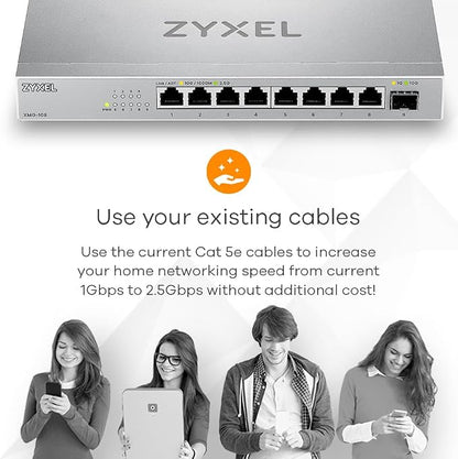 Zyxel 8 Port Network Switch | 2.5Gb Multi Gigabit Switch | Unmanaged | 8X 2.5G - Image 7