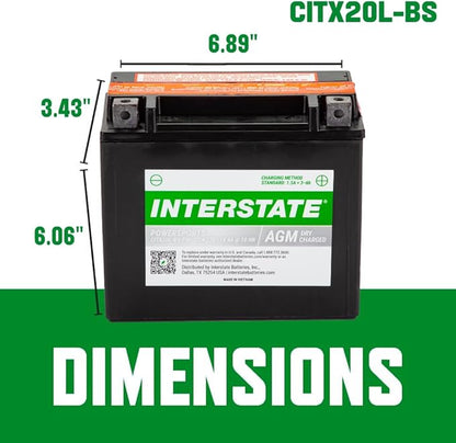 Interstate Batteries YTX20HL-BS 12V 18Ah Powersports Battery 270CCA - Image 4