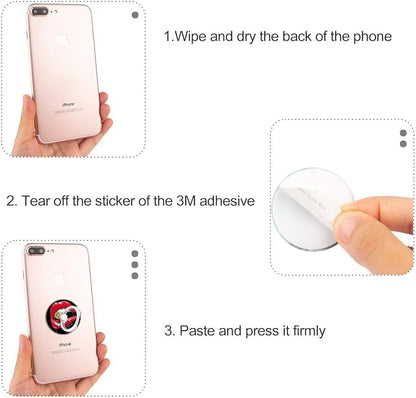 Bonoma Phone Ring Stand, 3 Pack Lips 360 Degree Rotation Finger Grip Stand - Image 6