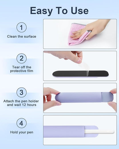 eZAKKA Silicone Pencil Holder For Most Pens, 7.8 inch Self-Adhesive Stick To - Image 6
