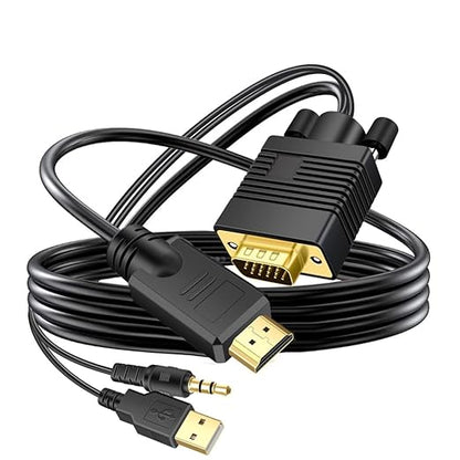 VGA to HDMI Cable 3ft with Audio, VGA to HDMI Converter Adapter Cable - Image 3