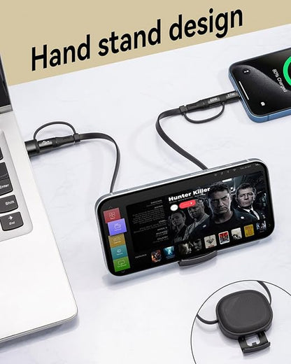 5 in 1 Retractable iPhone Fast Charging Cable, Samsung S24 S23, Tablet & More - Image 7
