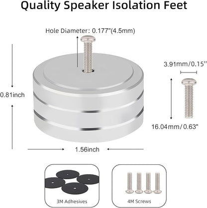 Monosaudio Isolation Feet HiFi Feet 4Pcs 40x20mm Aluminum Universal Turntable - Image 3
