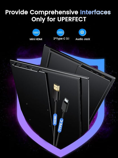 UPERFECT Portable Monitor 4K 120HZ QLED 17.3" | 0.1ms Gaming Monitor, 500 Nits - Image 9