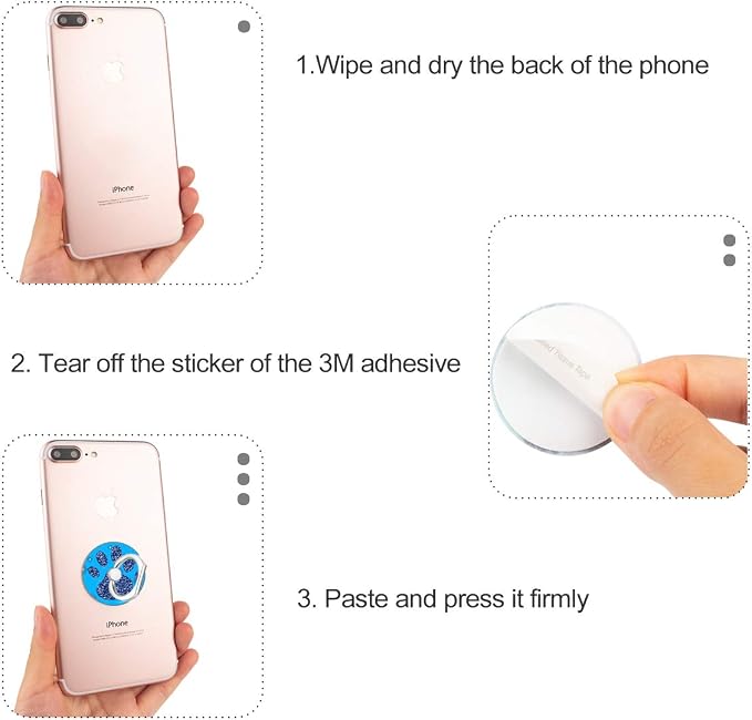 Bonoma Phone Ring Stand, 3 Pack Dog Paws 360 Degree Rotation Finger Grip Stand - Image 6