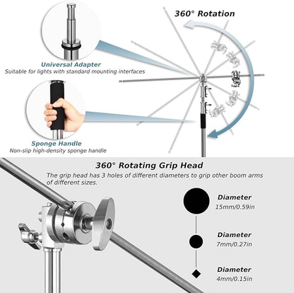 Heavy Duty C Stand with Boom Arm, Stainless Steel Heavy Duty Photography Light - Image 4