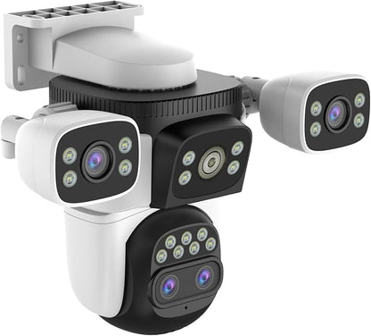 EVERSECU 10x Hybrid Zoom Quad Lens WiFi PTZ Security Camera, Triple Cameras in by EVERSECU