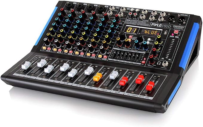 Pyle 8-Channel Bluetooth Studio Audio Mixer- DJ Sound Controller Interface w/ by PyleUSA
