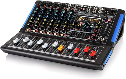 Pyle 8-Channel Bluetooth Studio Audio Mixer- DJ Sound Controller Interface w/ by PyleUSA