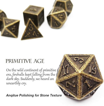 Haxtec DND Metal Dice Set 7PCS D&D Dice of D20 D12 D10 D8 D6 D4 Compatible - Image 3