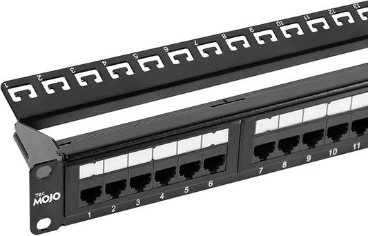 Tecmojo 24 Port Patch Panel, Cat6 Patch Panel, 1U Patch Panel, Network Patch by Tecmojo