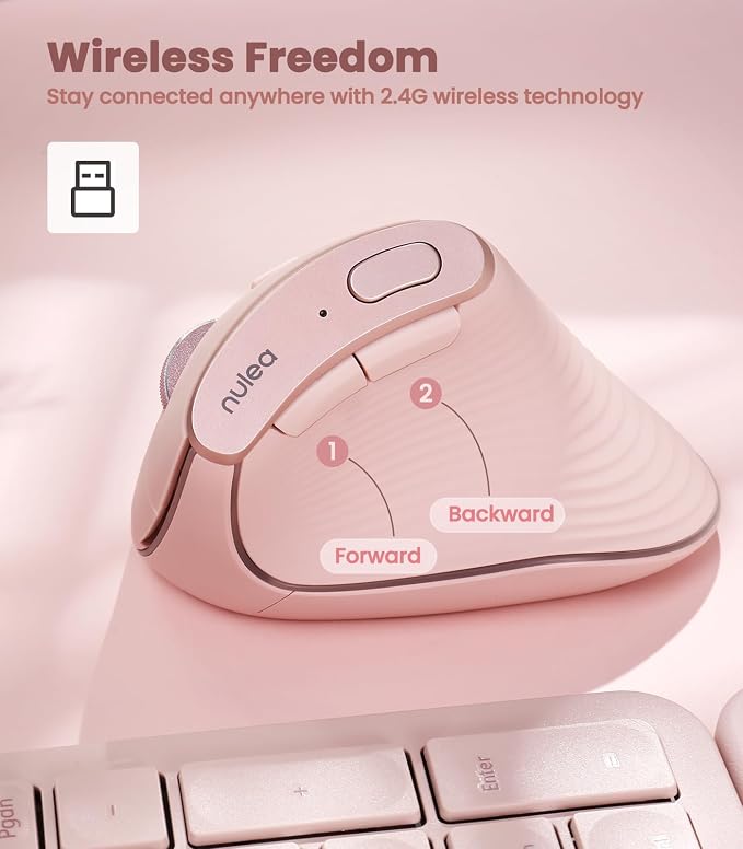 Nulea M510 Vertical Mouse Wireless, Ergonomic Mouse - Image 6