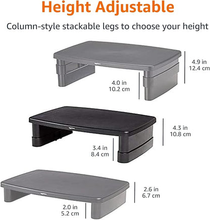 Amazon Basics Height Adjustable Rectangular Computer Monitor Riser Desk Stand - Image 7