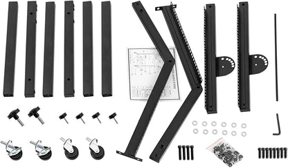 9U Professional DJ Stand Rack Mount DJ Mixer Stand Adjustable Stage Cart w/Wheel - Image 7