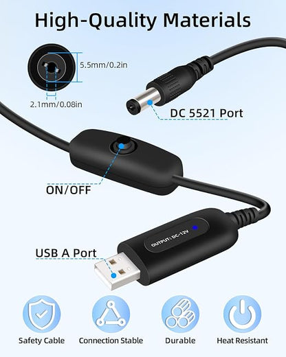 12W USB 5V to 12V Step Up Converter Cable - Image 5