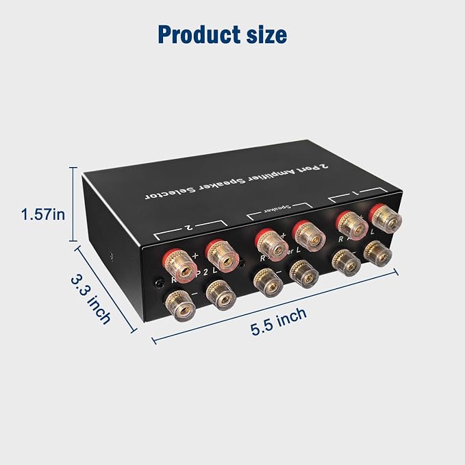 Y.D.F 2 Port Amplifier Speaker Selector, 2-in-1-Out Amp Speaker Switcher - Image 6