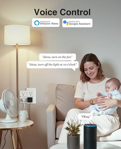 15A Dual Smart Plug 4 Pack, GHome Smart Plugs that Work - Image 4