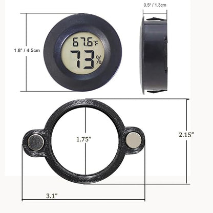 2 Pcs Magnetic Jumping Spider Enclosure Thermometer and Humidity Gauge - Image 2