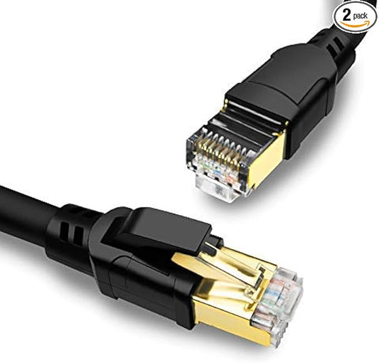 Yauhody CAT8 Ethernet Cable 10 ft, 2 Pack High Speed 40Gbps 2000MHz SFTP by Yauhody
