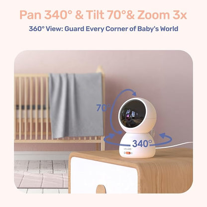 1080P WiFi Baby Monitor with Camera and Audio, Pan-Tilt-Zoom Video Camera - Image 6