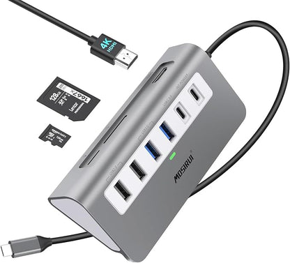 USB C Hub Multiport Adapter, Mosirui 9-in-1 USB-C Docking Station by mosirui