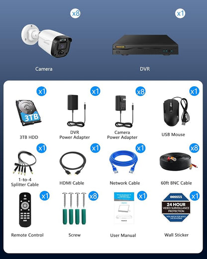5MP Wired Security Camera System Outdoor, 8CH DVR - Image 9