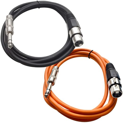 Seismic Audio - SATRXL-F6-2 Pack of 6 Foot 1/4 Inch TRS to XLR Female Patch by SeismicAudio