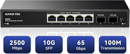 7 Port 2.5Gb Unmanaged Ethernet Switch by AUMOXPRO