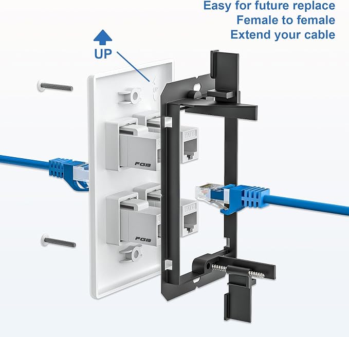 FGB 4-Port Keystone Wall Plate, - Image 4