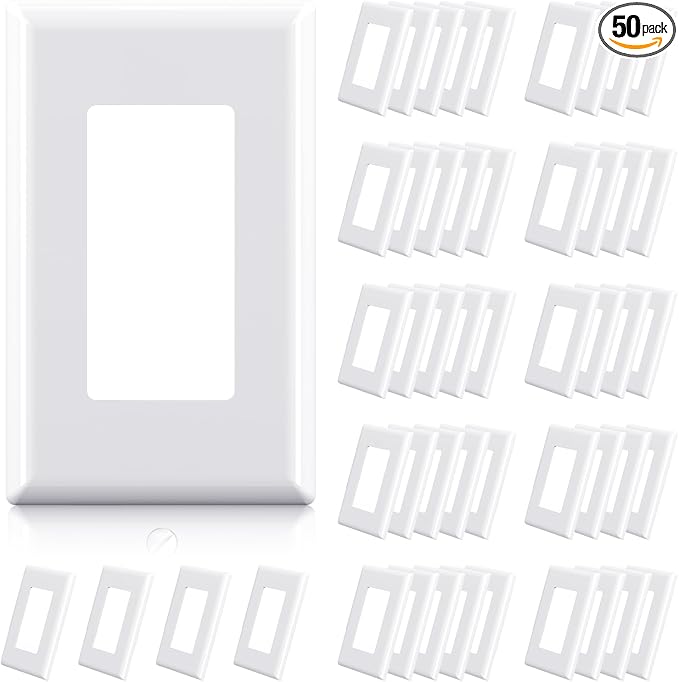 ELEGRP 1-Gang Screwless Decorator Wall Plates, Standard Size Unbreakable by ELEGRP%7CELEGROUP