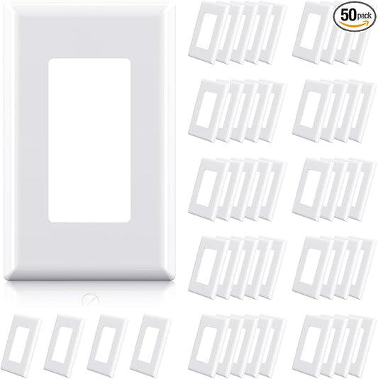 ELEGRP 1-Gang Screwless Decorator Wall Plates, Standard Size Unbreakable by ELEGRP%7CELEGROUP