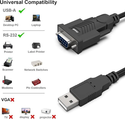 BENFEI USB to Serial Adapter, USB to RS-232 Male DB9 Serial Cable, Prolific - Image 3
