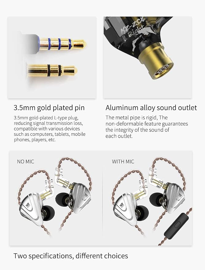 KZ Wired Earbuds ZSX in-Ear Headphones - Image 6