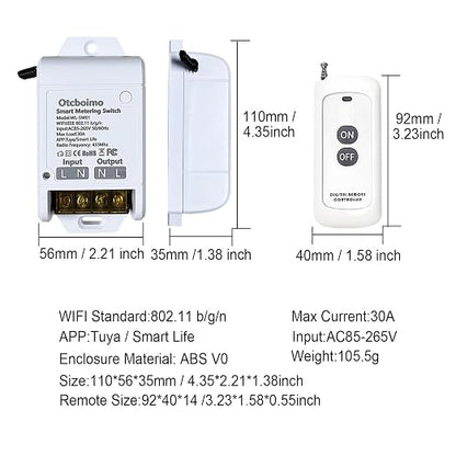 30A Heavy Duty WiFi Wireless Smart Switch - Image 3