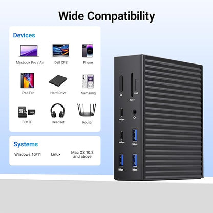ACASIS USB C Docking Station Dual Monitor, 16-in-1 Laptpop Docking Station - Image 9