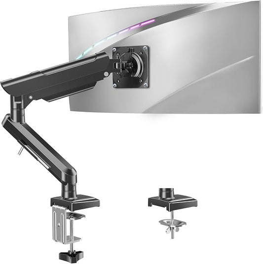 Single Monitor Mount for 22 24 27 32 inch Screen, Gas Spring Arm Holds 4.4-22 by MOUNTUP