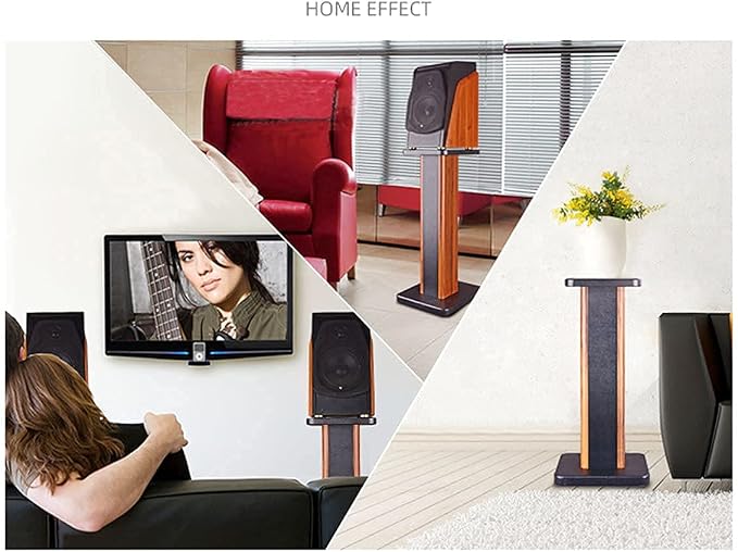 Speaker Stands Wood Grain Universal Floor Speaker Stands 24 Inch Floor Stand - Image 7