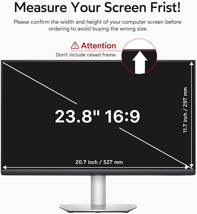 BERSEM 23.8 inch Removable Computer Privacy Screen Filter - Image 6