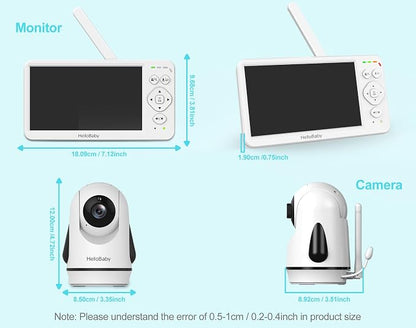 HelloBaby Baby Monitor with Camera and Audio, No WiFi 30H Battery 4000mAh - Image 9